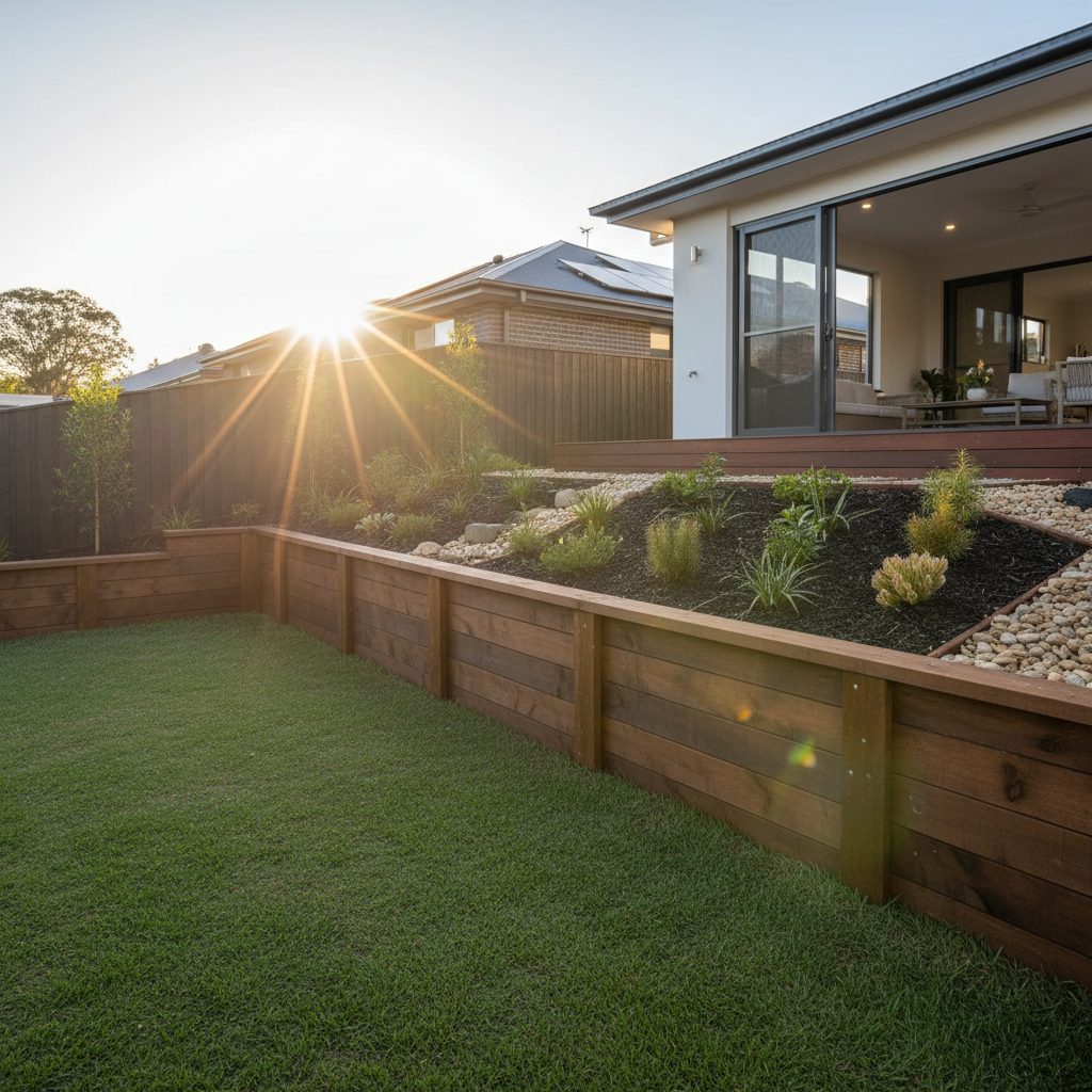 Timber Sleepers installed on a Brisbane site